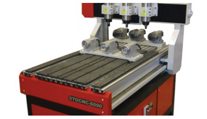 Фрезерный станок с ЧПУ  STO CNC 6090 с 3-я шпинделями и 3-я поворотными устройствами